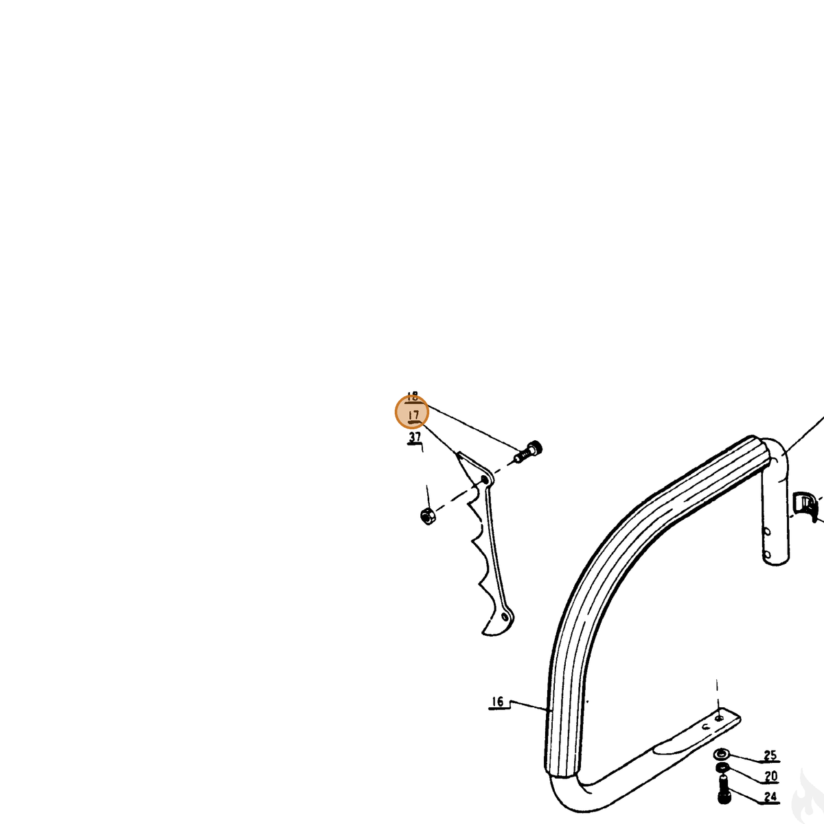 ECHO part 88021000230 — IPL diagram snippet (6x zoom, amber highlight)