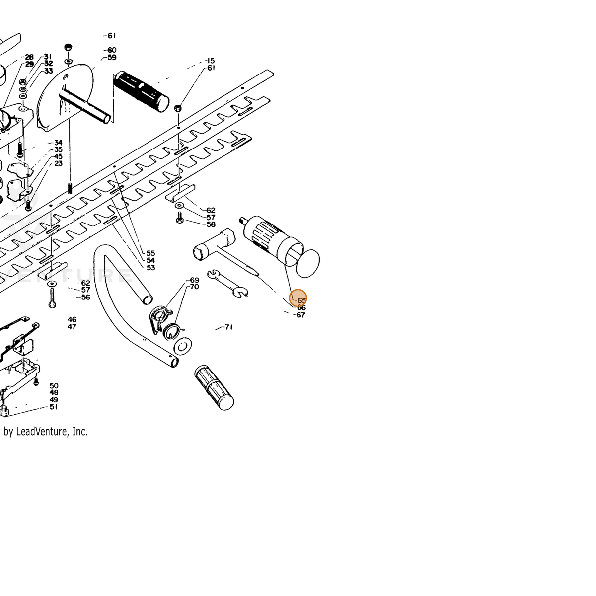 ECHO part 88030001260 — IPL diagram snippet (6x zoom, amber highlight)