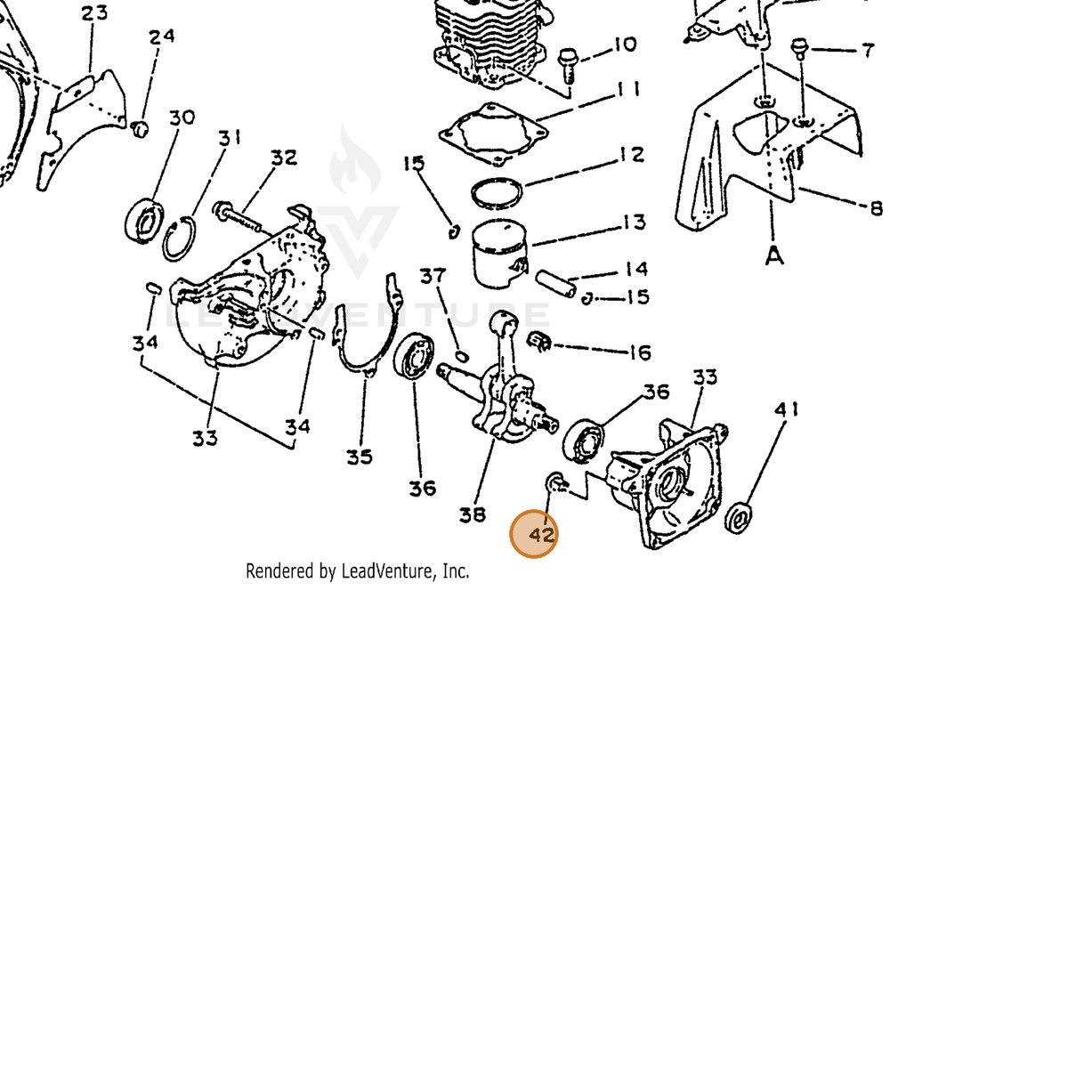 ECHO part 88051728230 — IPL diagram snippet (6x zoom, amber highlight)