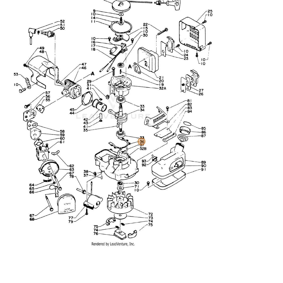 ECHO part 88900001362 — IPL diagram snippet (6x zoom, amber highlight)