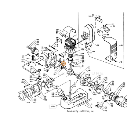 ECHO part 88900002264 — IPL diagram snippet (6x zoom, amber highlight)