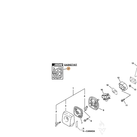 ECHO part 88900020560 — IPL diagram snippet (6x zoom, amber highlight)