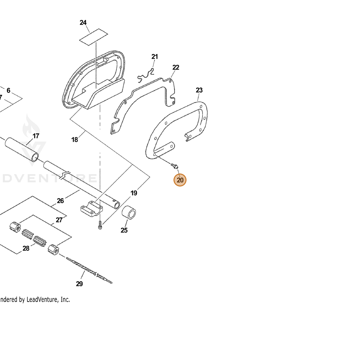 ECHO part 88995021460 — IPL diagram snippet (6x zoom, amber highlight)