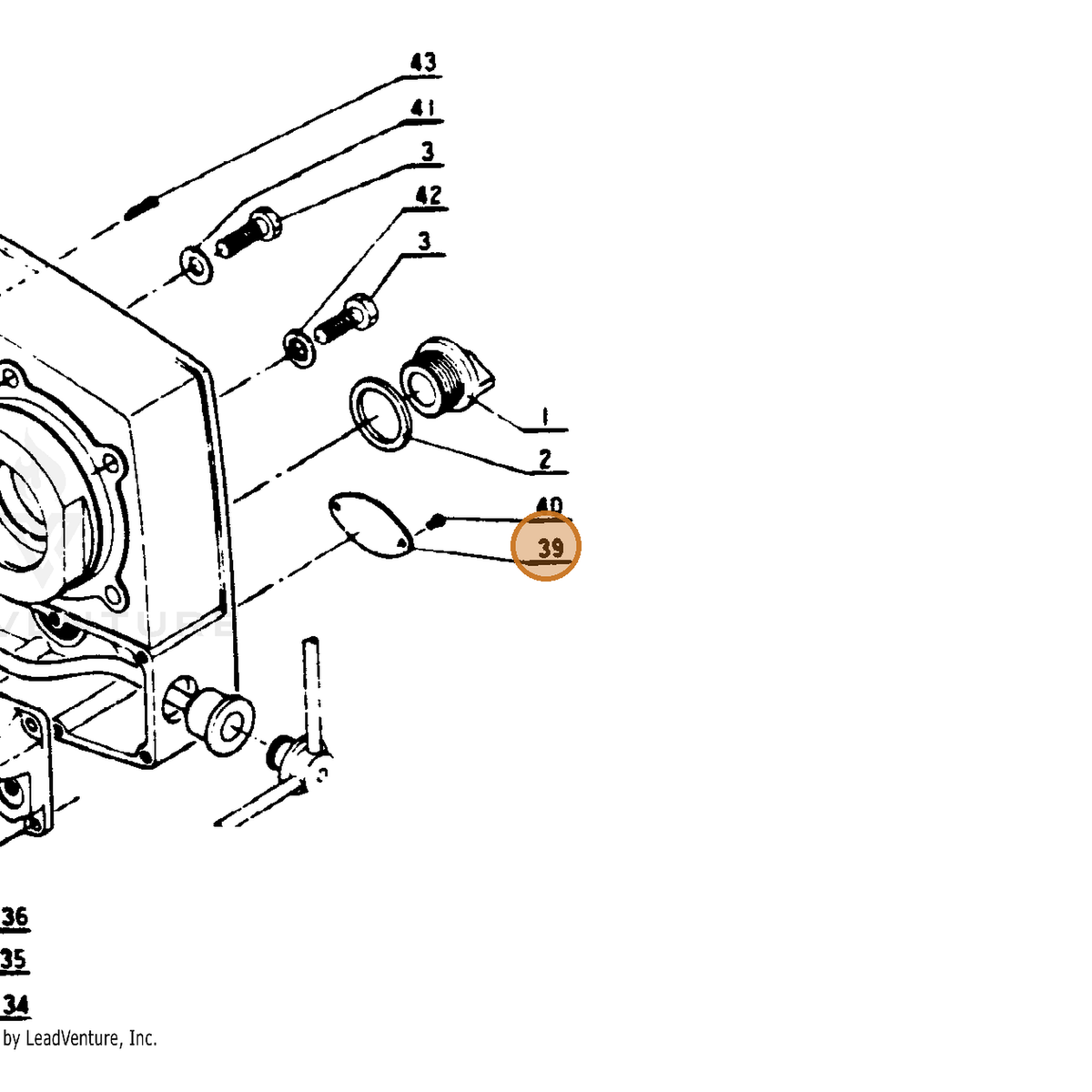 ECHO part 89001000630 — IPL diagram snippet (6x zoom, amber highlight)