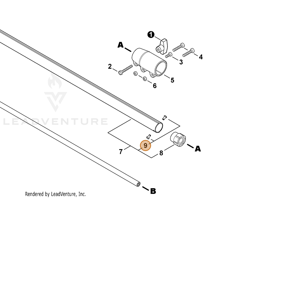 ECHO part 89001122360 — IPL diagram snippet (6x zoom, amber highlight)