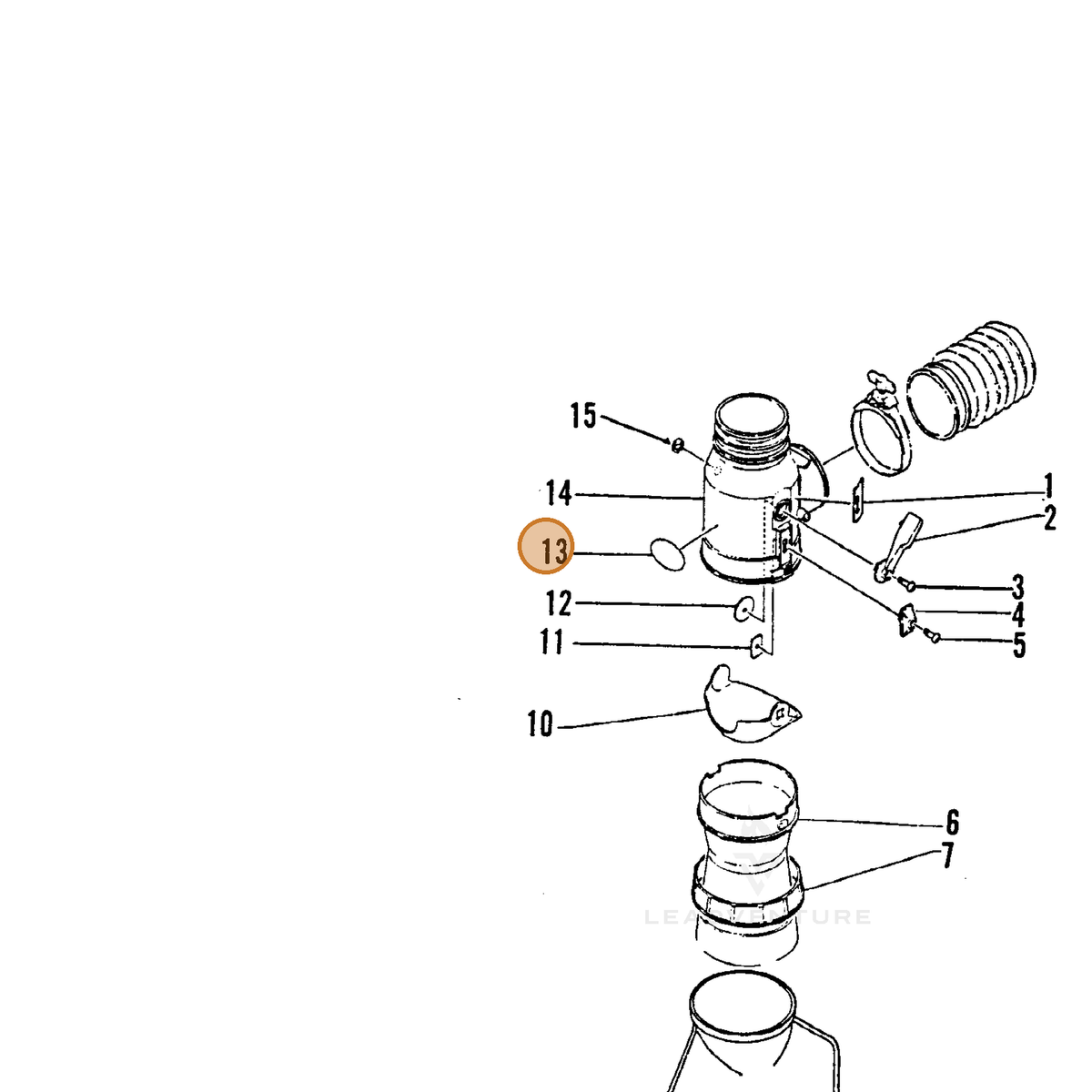 ECHO part 89001301861 — IPL diagram snippet (6x zoom, amber highlight)