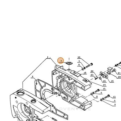 ECHO part 89002202831 — IPL diagram snippet (6x zoom, amber highlight)