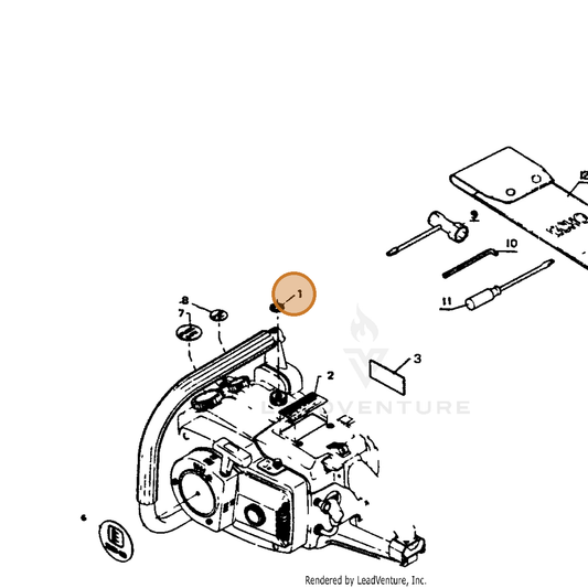 ECHO part 89002203430 — IPL diagram snippet (6x zoom, amber highlight)