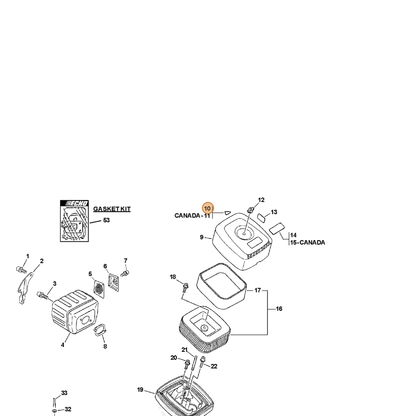 ECHO part 89005707060 — IPL diagram snippet (6x zoom, amber highlight)