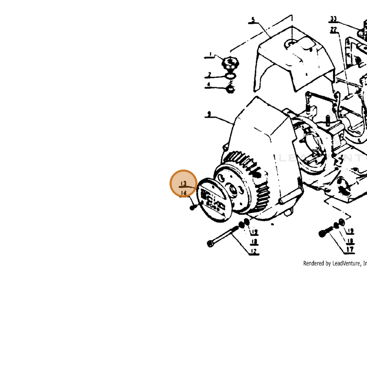 ECHO part 89011200331 — IPL diagram snippet (6x zoom, amber highlight)