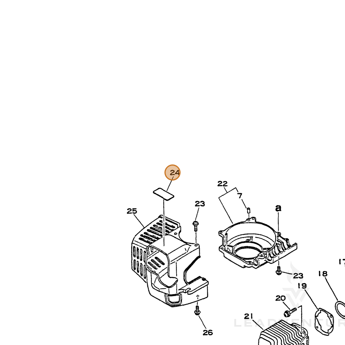 ECHO part 89011204560 — IPL diagram snippet (6x zoom, amber highlight)
