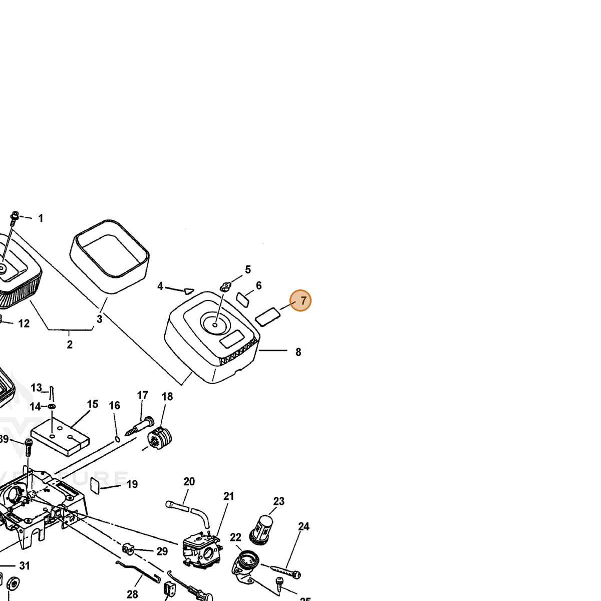 ECHO part 89011207060 — IPL diagram snippet (6x zoom, amber highlight)