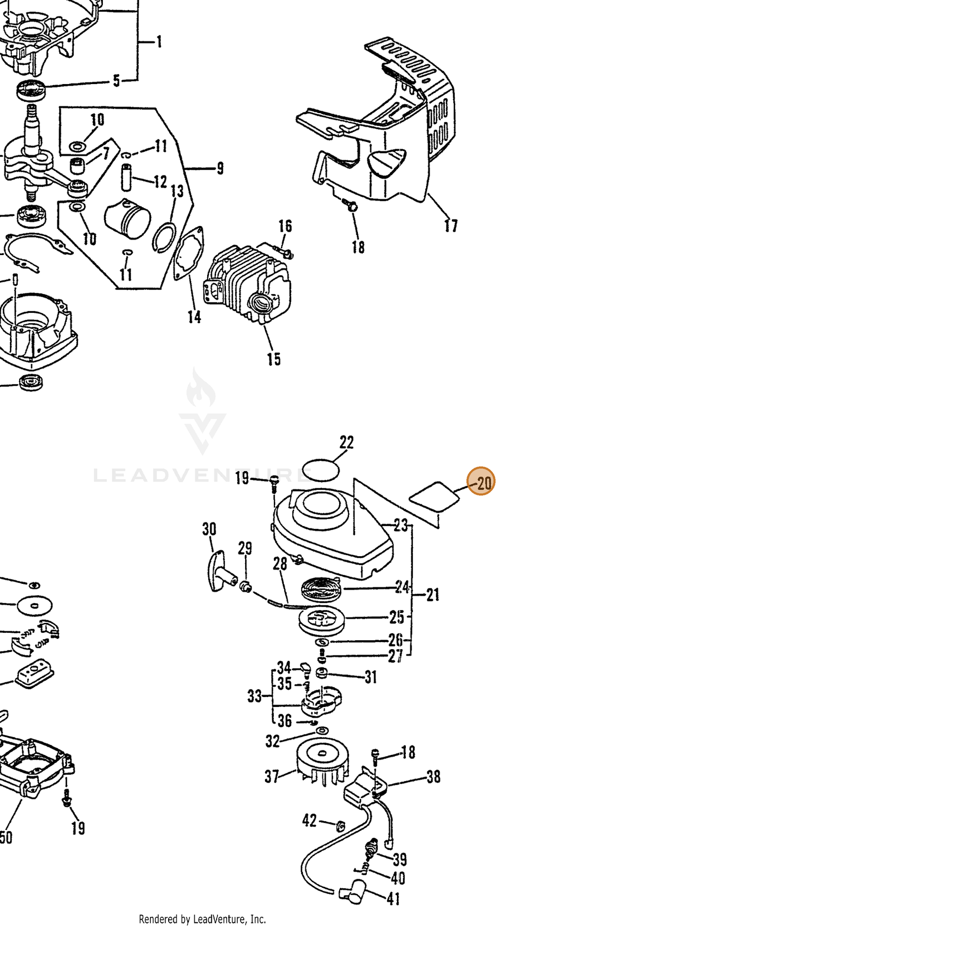 ECHO part 89011208860 — IPL diagram snippet (6x zoom, amber highlight)