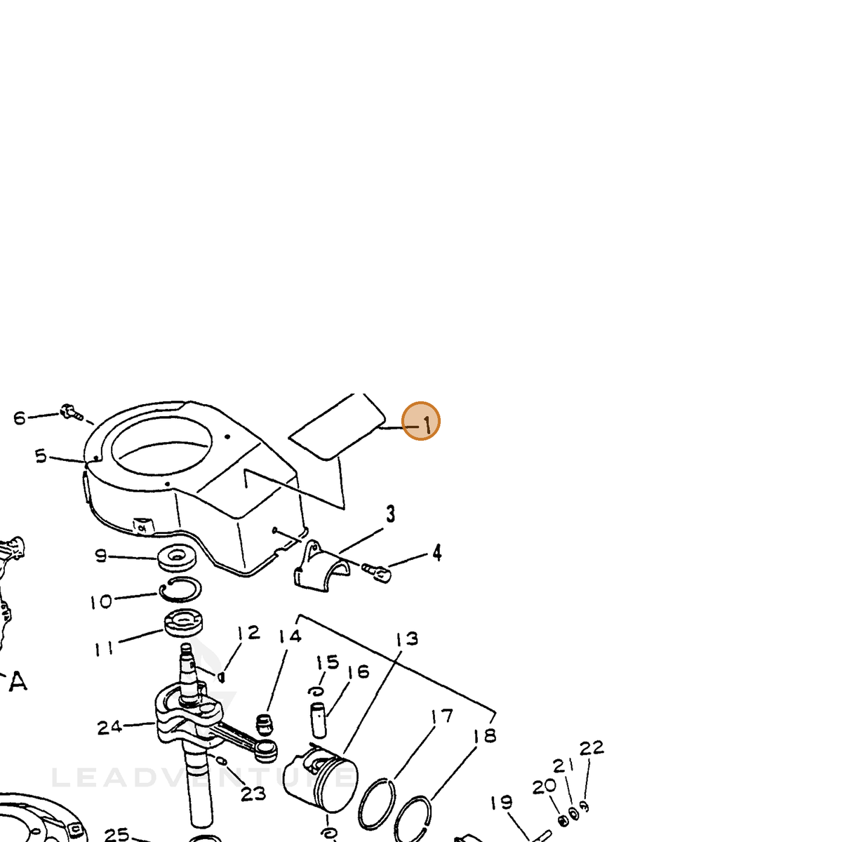 ECHO part 89011211720 — IPL diagram snippet (6x zoom, amber highlight)