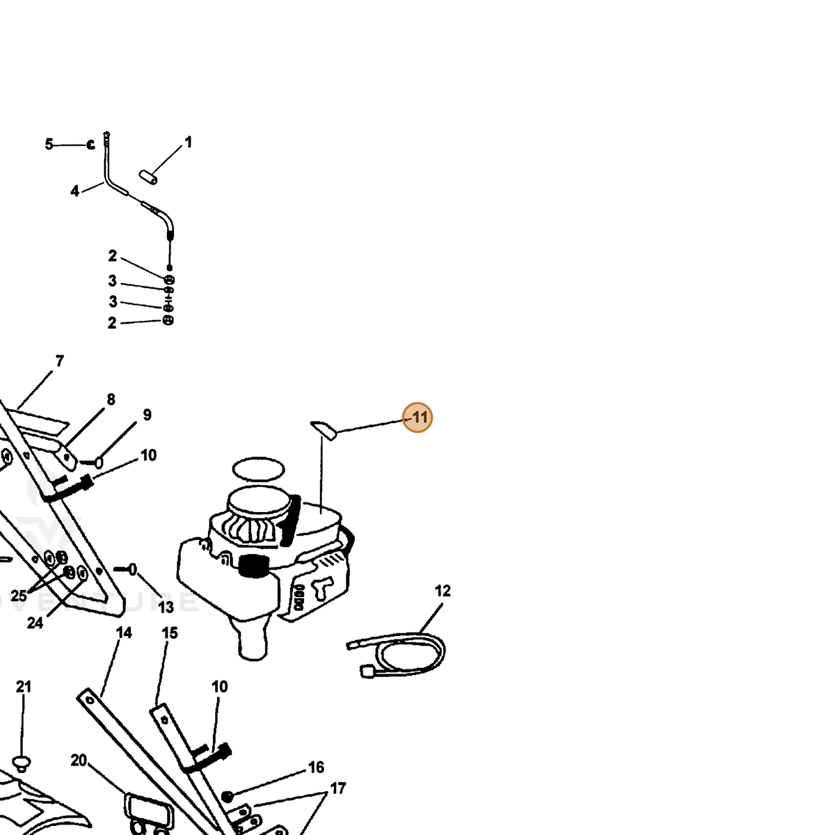 ECHO part 89011211760 — IPL diagram snippet (6x zoom, amber highlight)