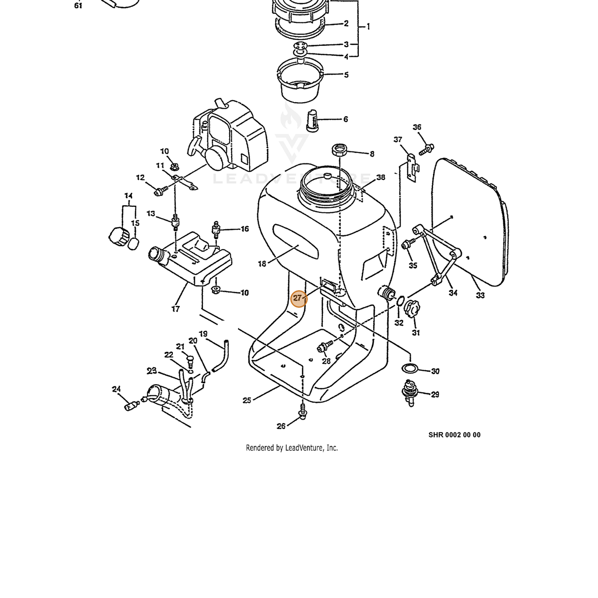 ECHO part 89011213210 — IPL diagram snippet (6x zoom, amber highlight)