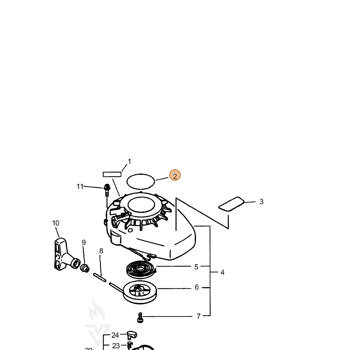 ECHO part 89011225460 — IPL diagram snippet (6x zoom, amber highlight)