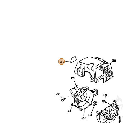 ECHO part 89011244430 — IPL diagram snippet (6x zoom, amber highlight)