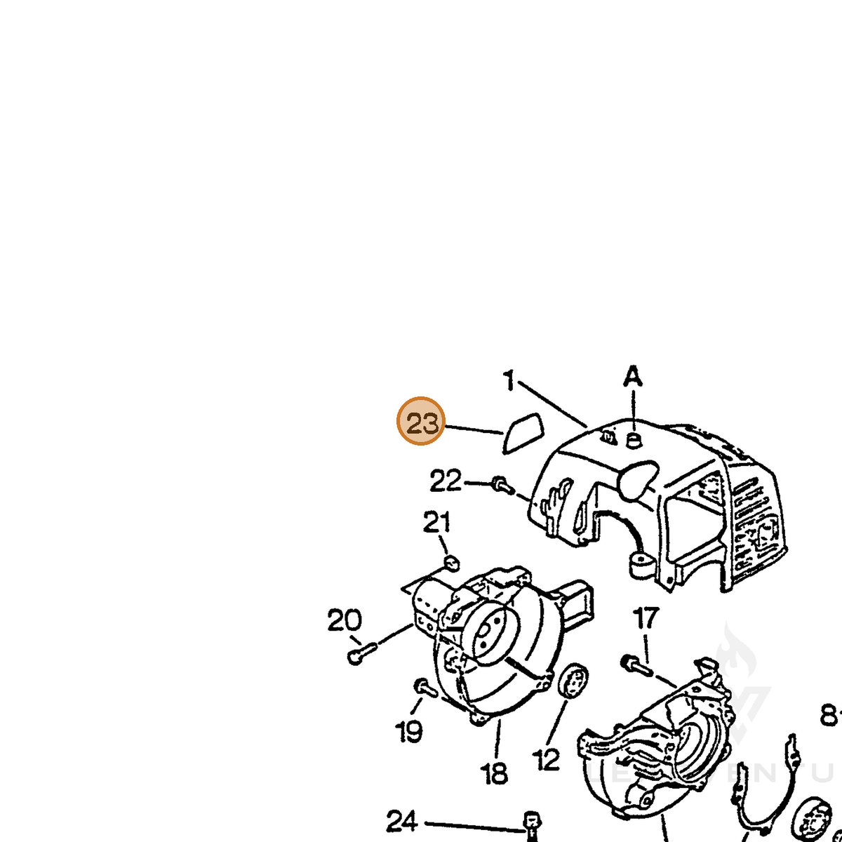 ECHO part 89011248830 — IPL diagram snippet (6x zoom, amber highlight)