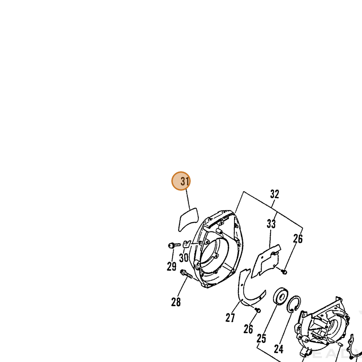 ECHO part 89011249330 — IPL diagram snippet (6x zoom, amber highlight)