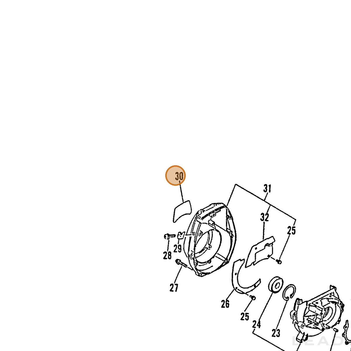 ECHO part 89011252330 — IPL diagram snippet (6x zoom, amber highlight)