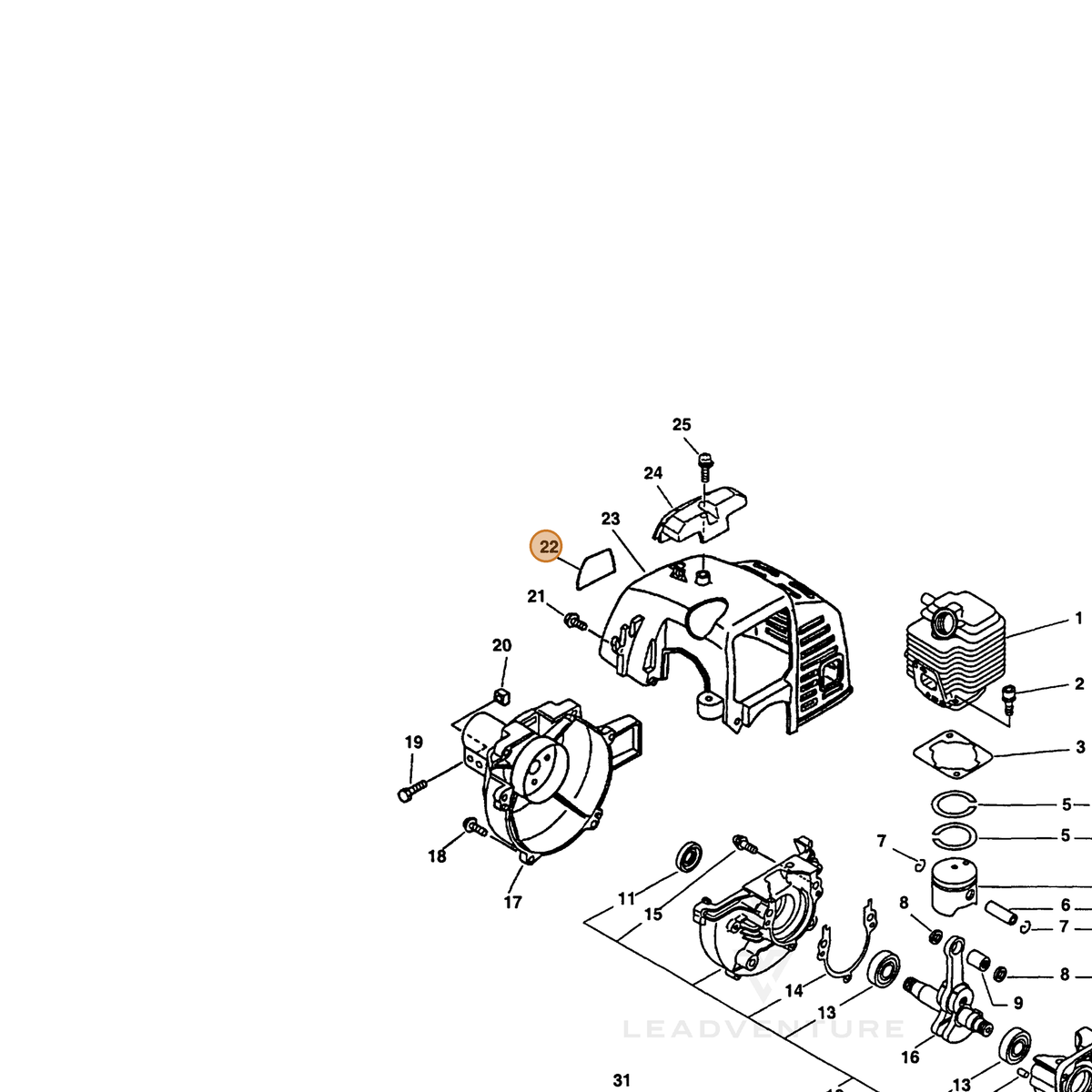 ECHO part 89011252730 — IPL diagram snippet (6x zoom, amber highlight)