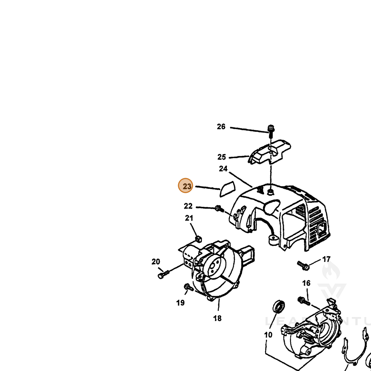 ECHO part 89011255330 — IPL diagram snippet (6x zoom, amber highlight)