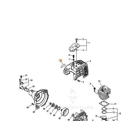 ECHO part 89011258830 — IPL diagram snippet (6x zoom, amber highlight)