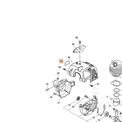 ECHO part 89011266430 — IPL diagram snippet (6x zoom, amber highlight)