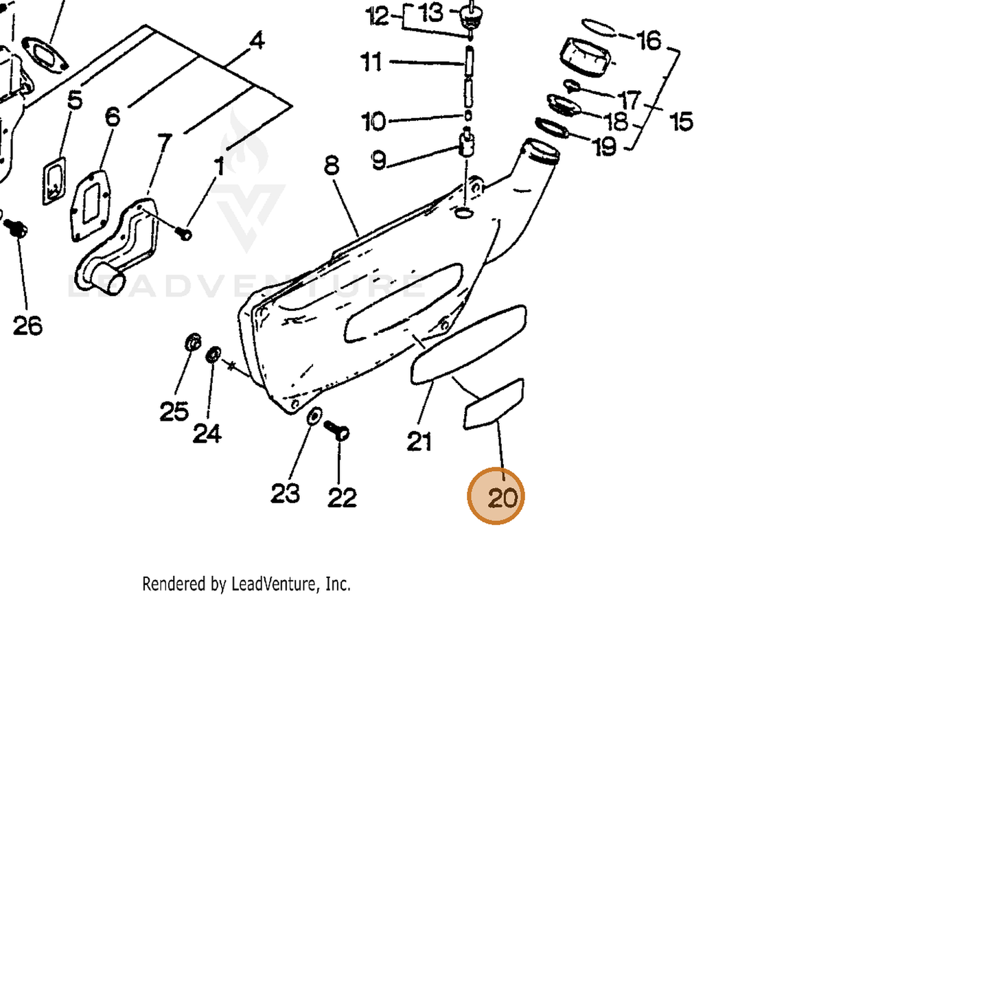 ECHO part 89011504260 — IPL diagram snippet (6x zoom, amber highlight)