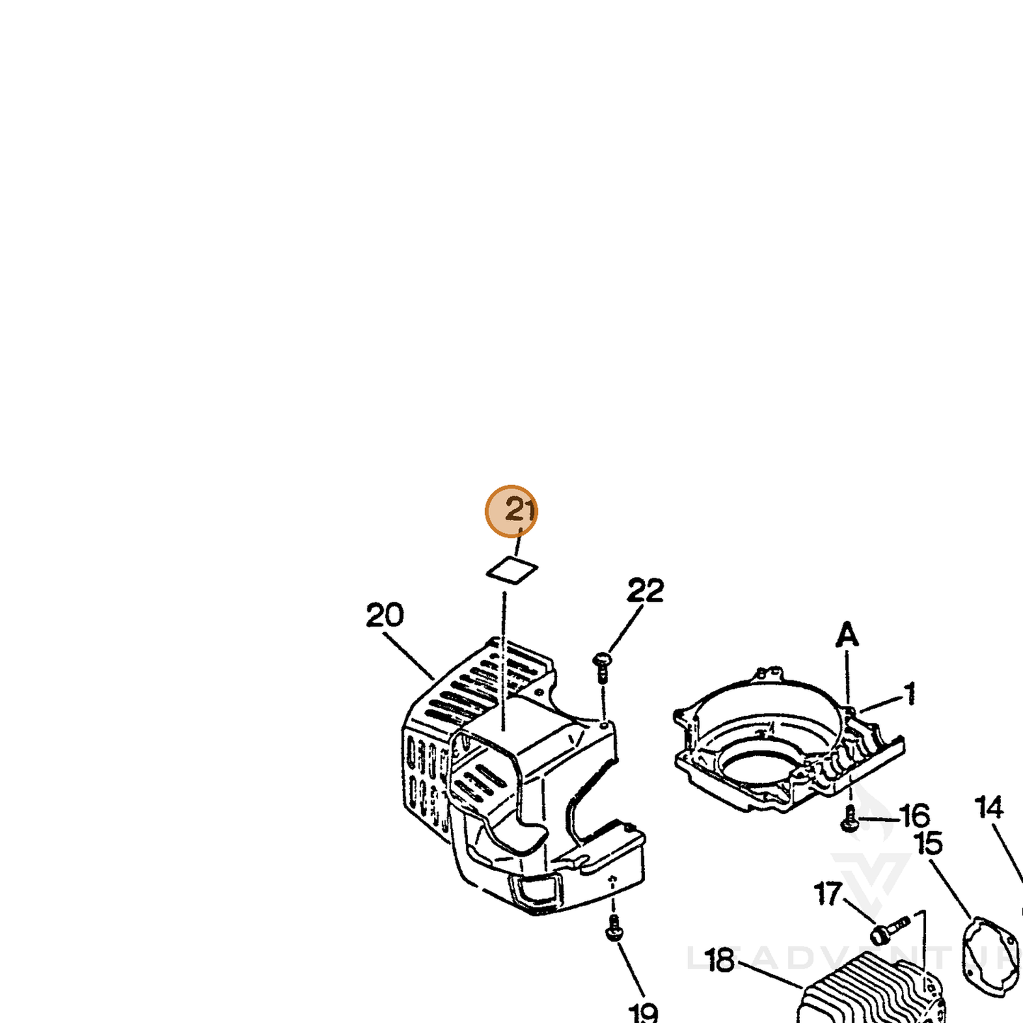 ECHO part 89011506460 — IPL diagram snippet (6x zoom, amber highlight)
