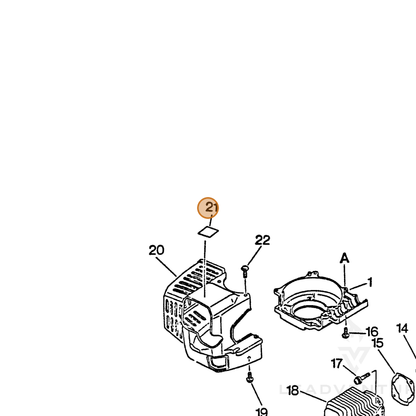 ECHO part 89011506460 — IPL diagram snippet (6x zoom, amber highlight)