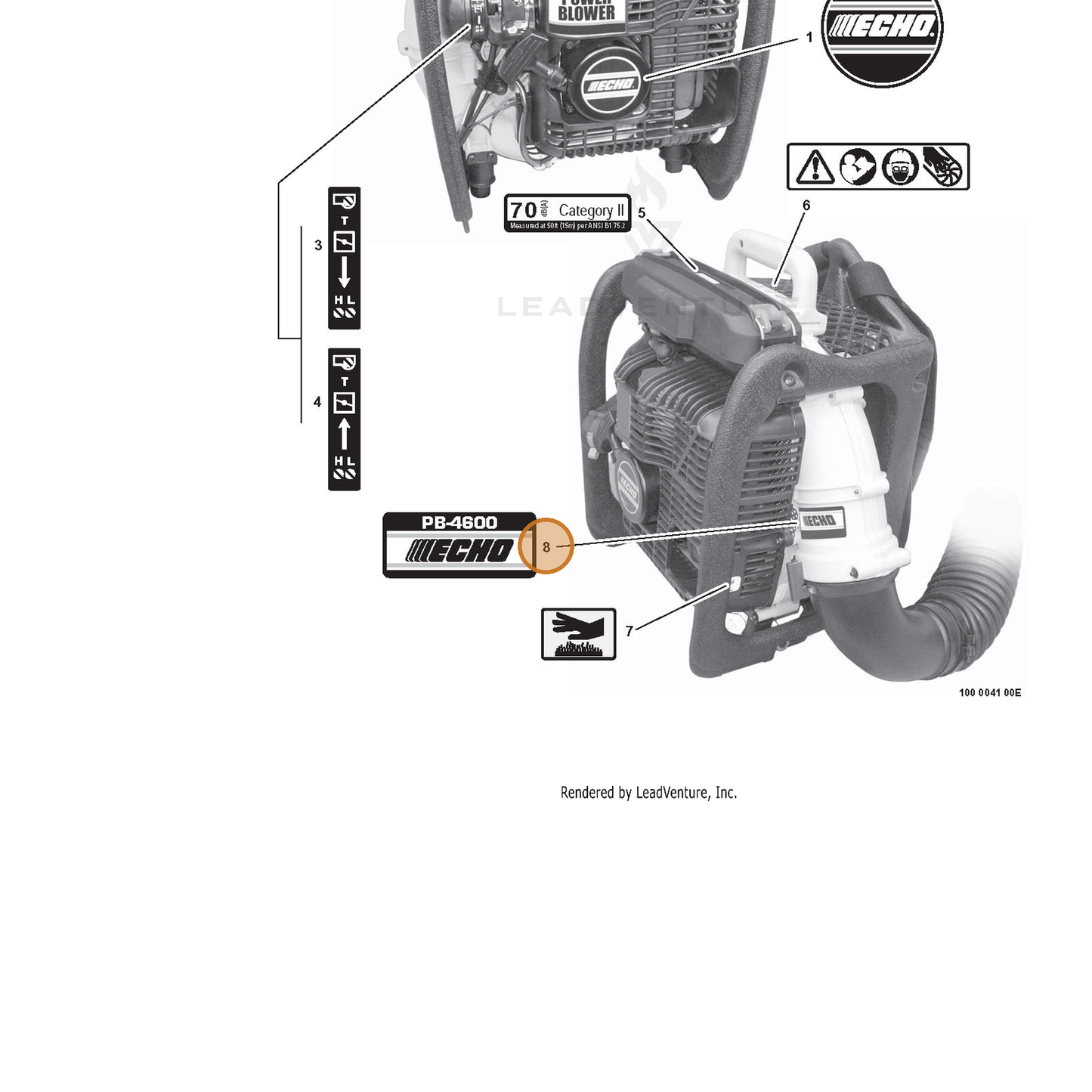 ECHO part 89011508260 — IPL diagram snippet (6x zoom, amber highlight)