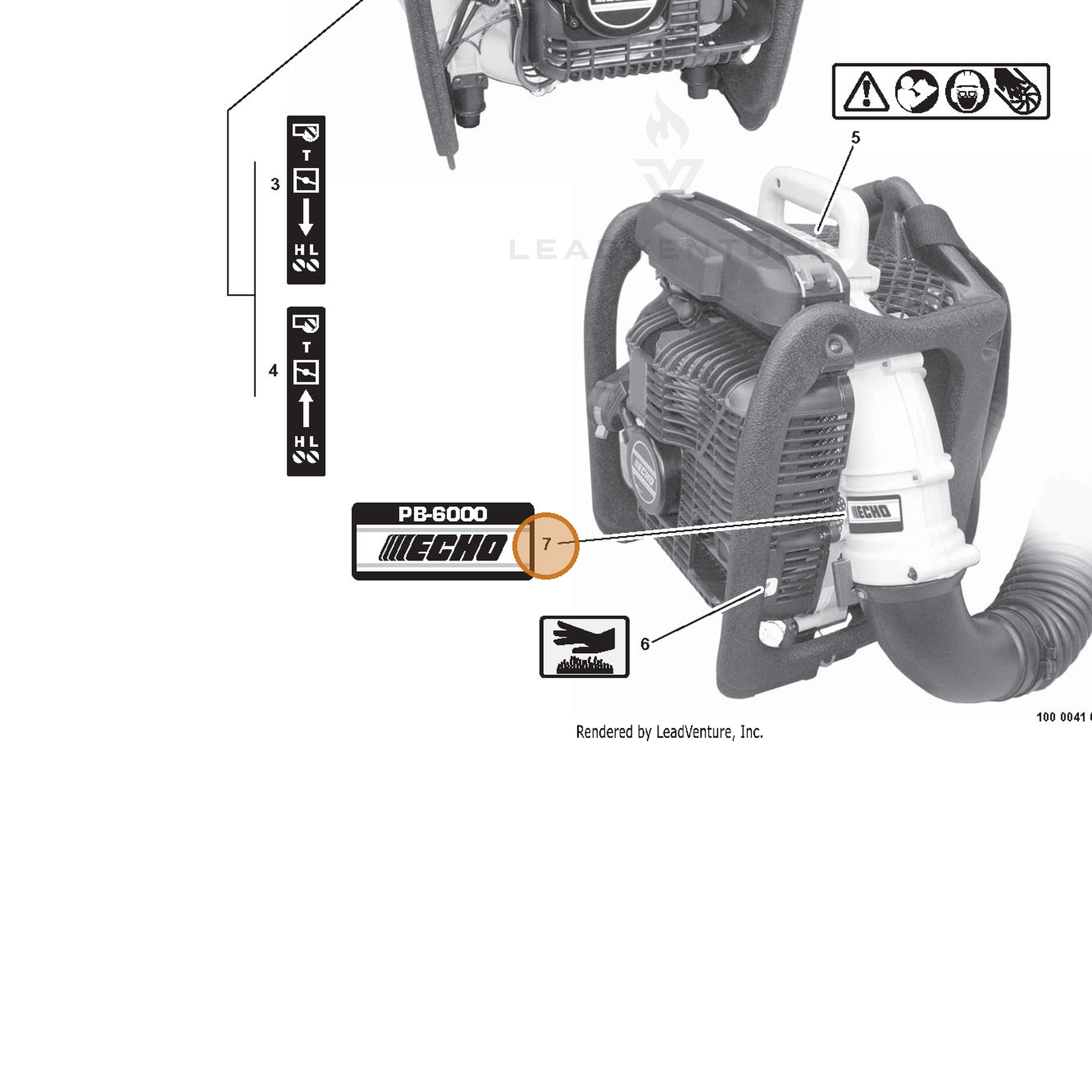 ECHO part 89011508360 — IPL diagram snippet (6x zoom, amber highlight)