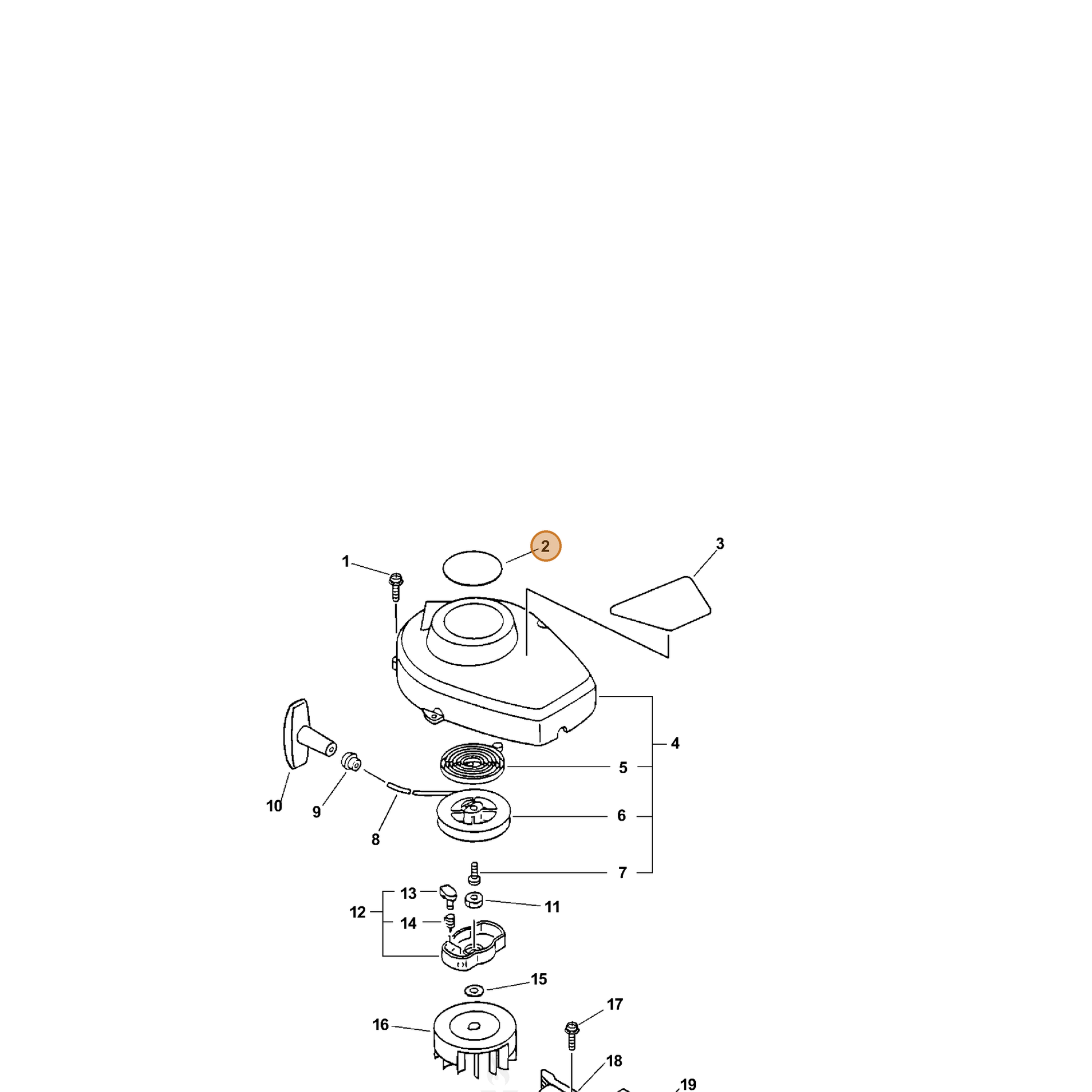 ECHO part 89011508961 — IPL diagram snippet (6x zoom, amber highlight)