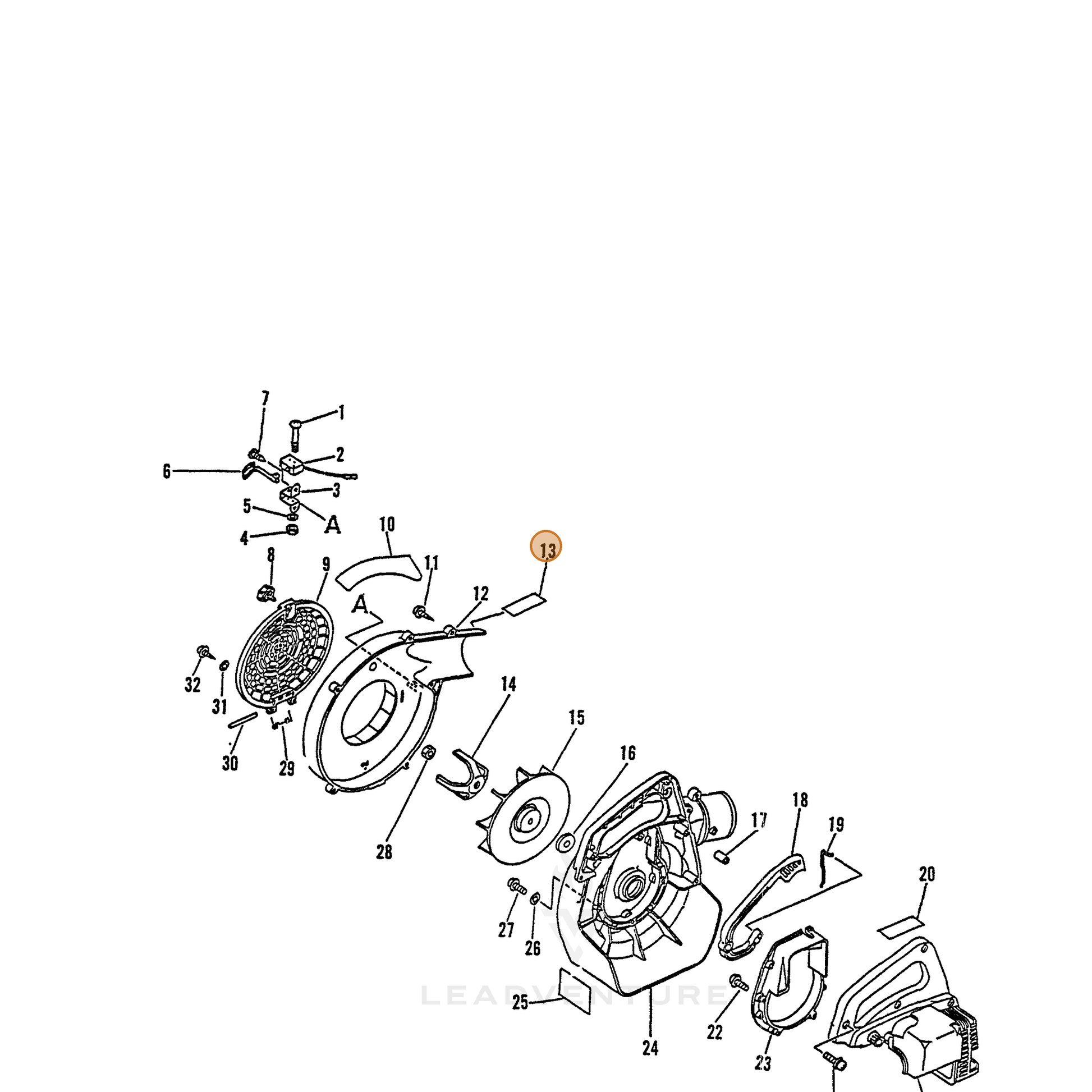 ECHO part 89011509461 — IPL diagram snippet (6x zoom, amber highlight)
