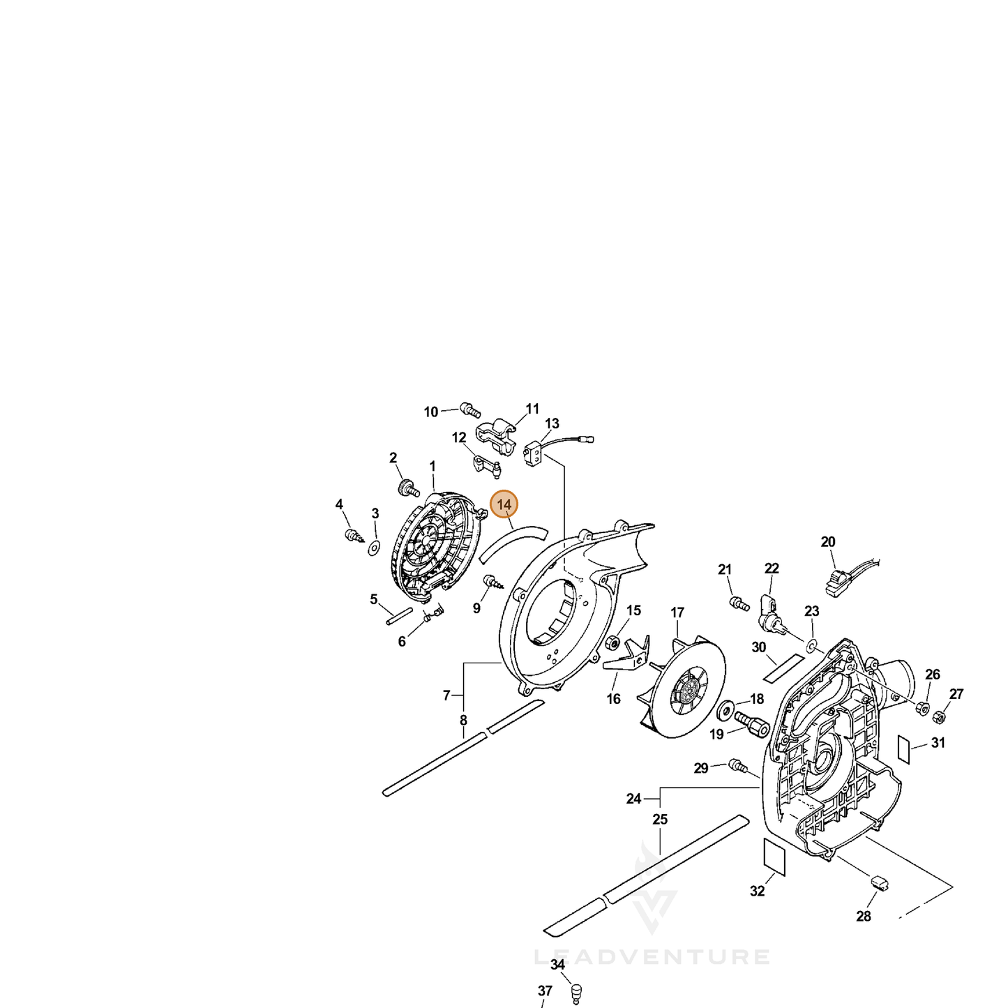 ECHO part 89011509560 — IPL diagram snippet (6x zoom, amber highlight)