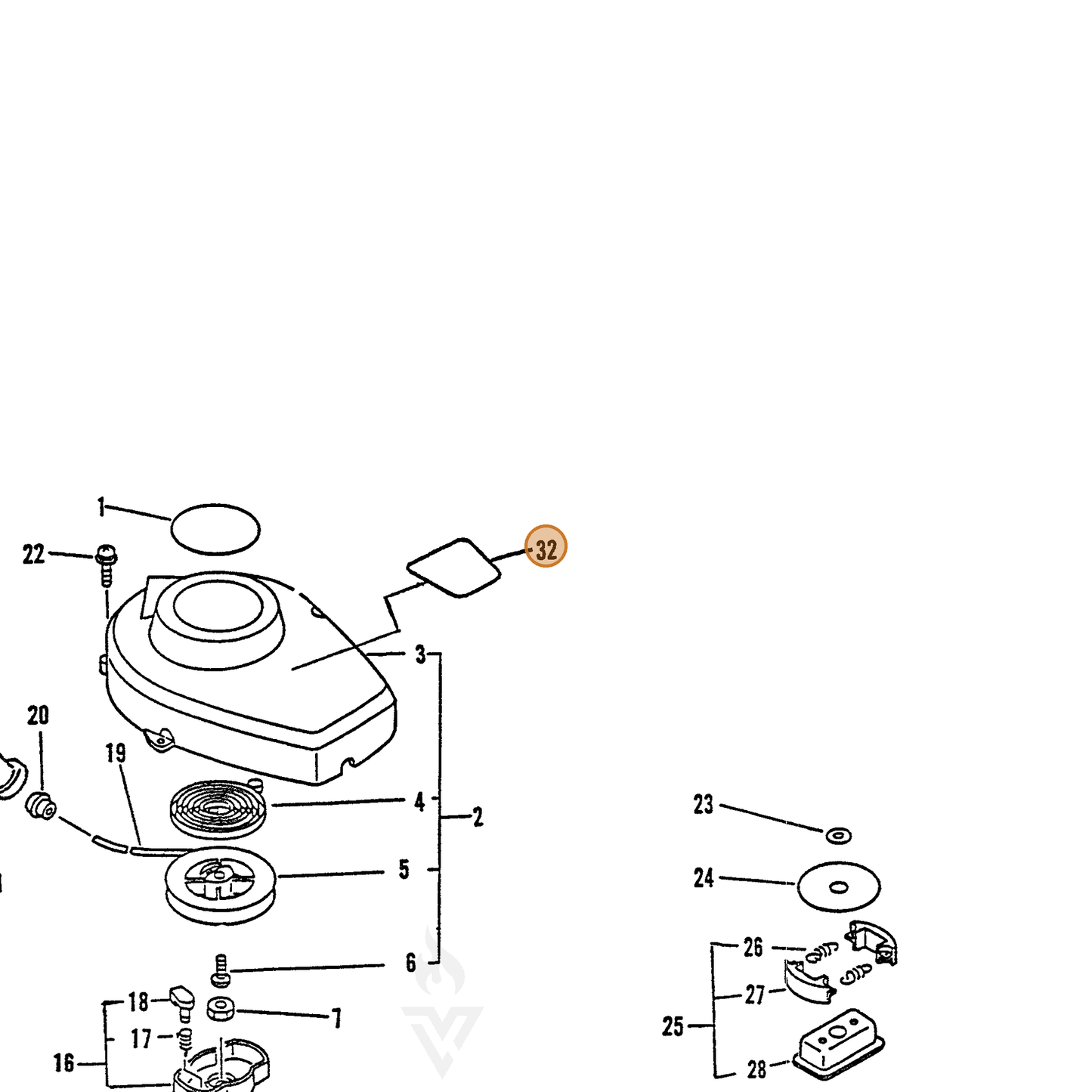 ECHO part 89011509760 — IPL diagram snippet (6x zoom, amber highlight)