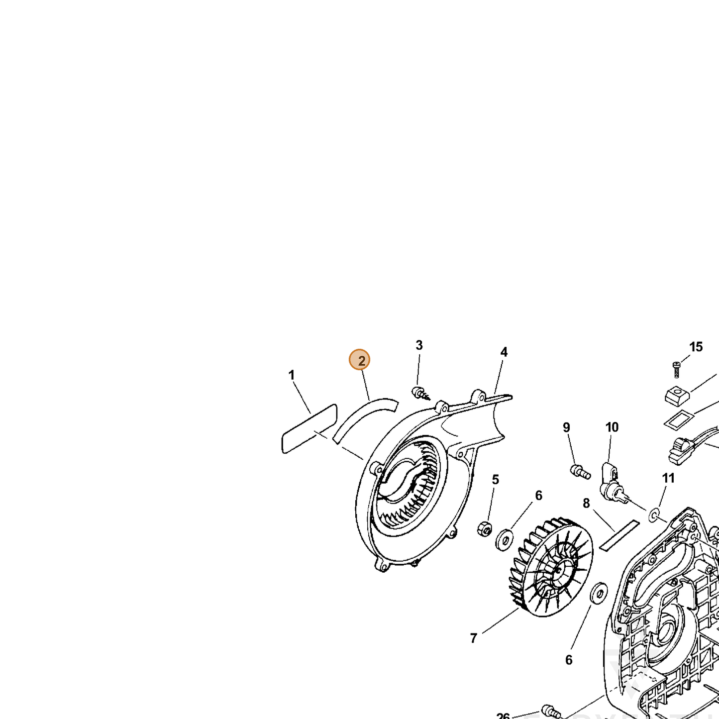 ECHO part 89011520560 — IPL diagram snippet (6x zoom, amber highlight)