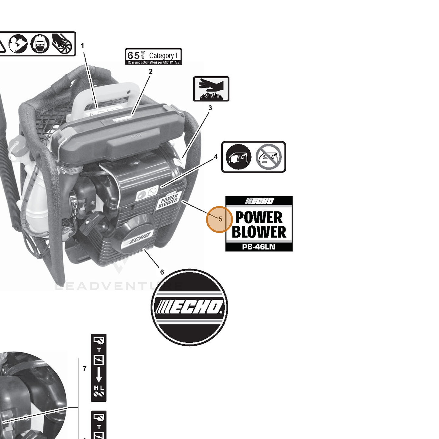 ECHO part 89011521260 — IPL diagram snippet (6x zoom, amber highlight)