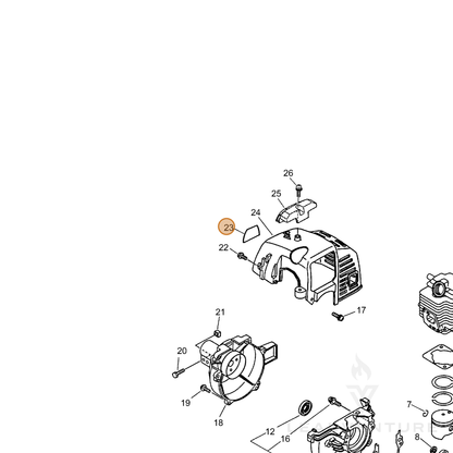ECHO part 89011521460 — IPL diagram snippet (6x zoom, amber highlight)