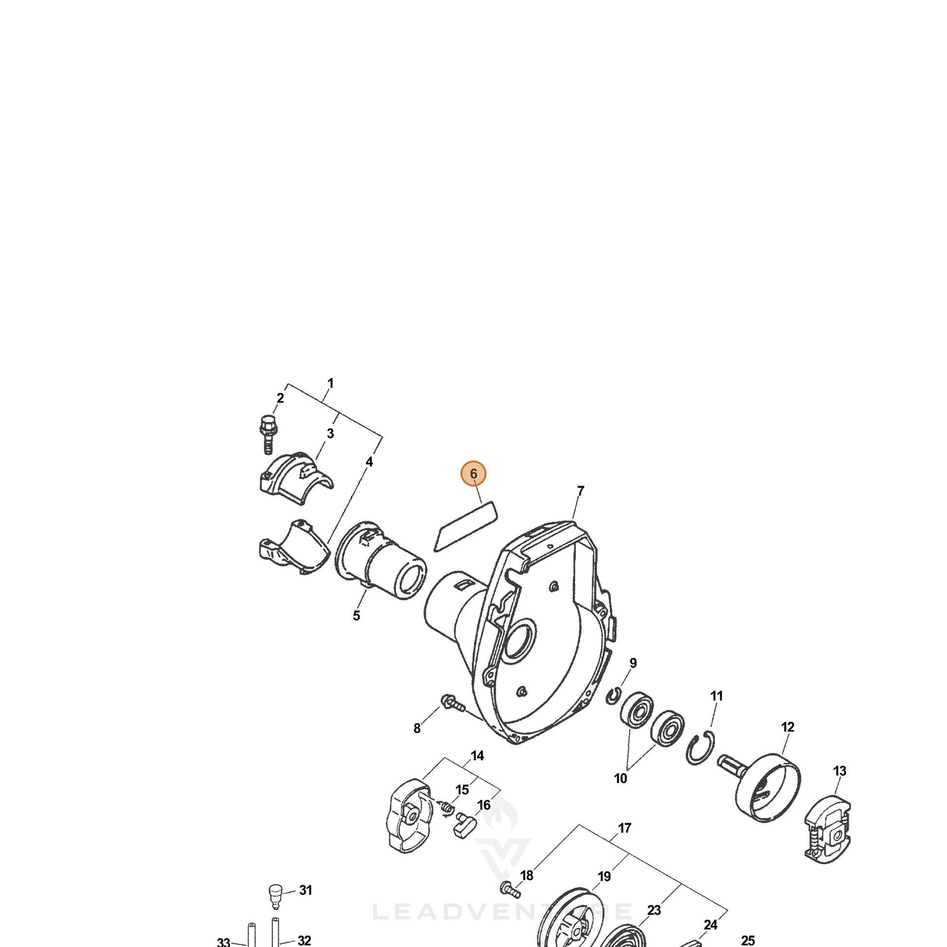 ECHO part 89011521560 — IPL diagram snippet (6x zoom, amber highlight)