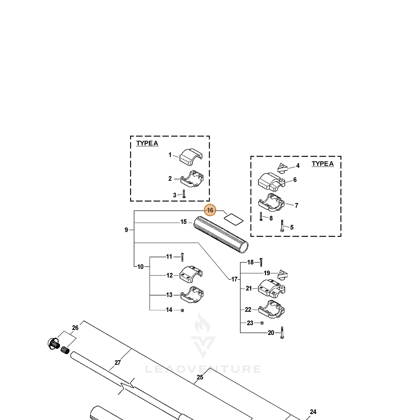 ECHO part 89011522260 — IPL diagram snippet (6x zoom, amber highlight)