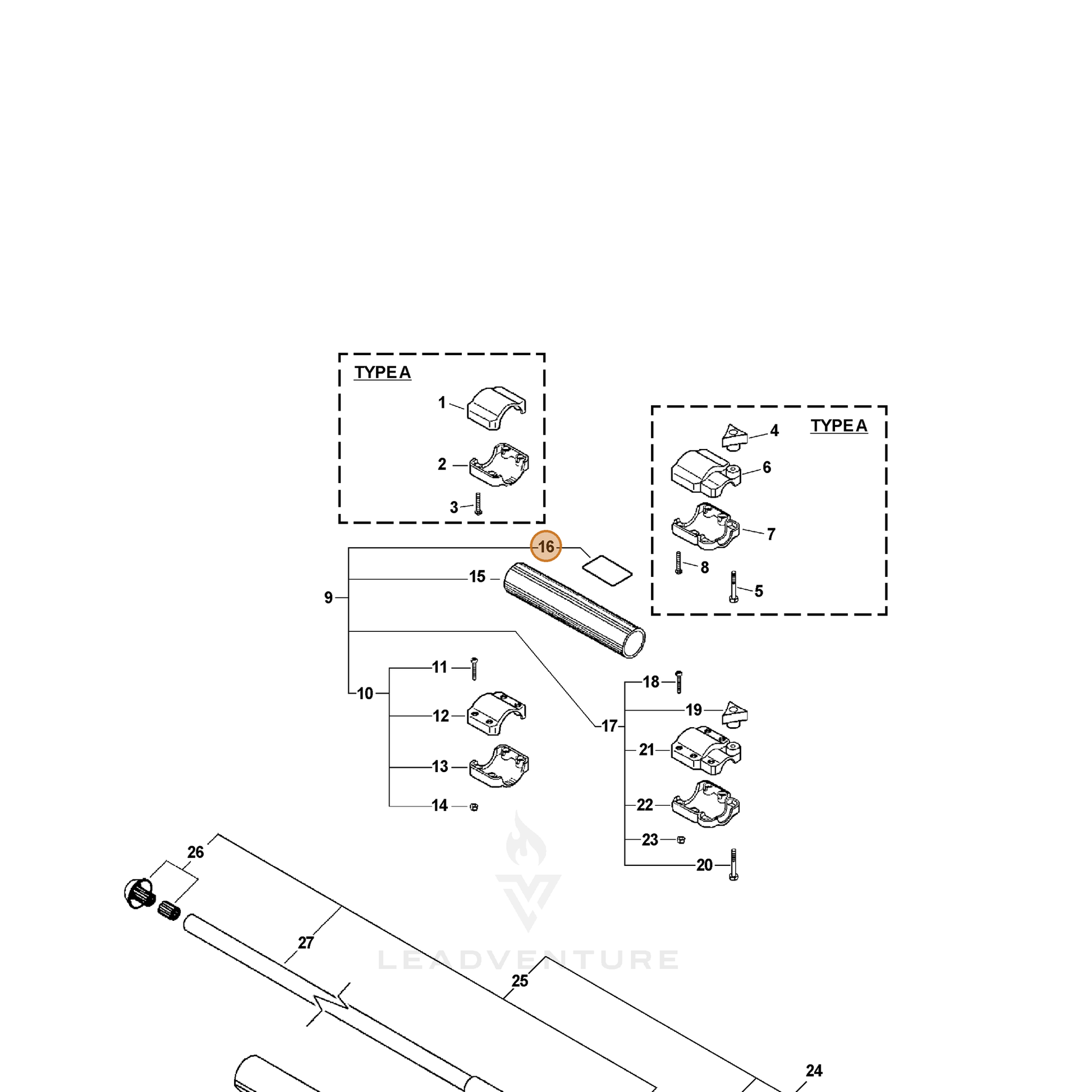ECHO part 89011522260 — IPL diagram snippet (6x zoom, amber highlight)