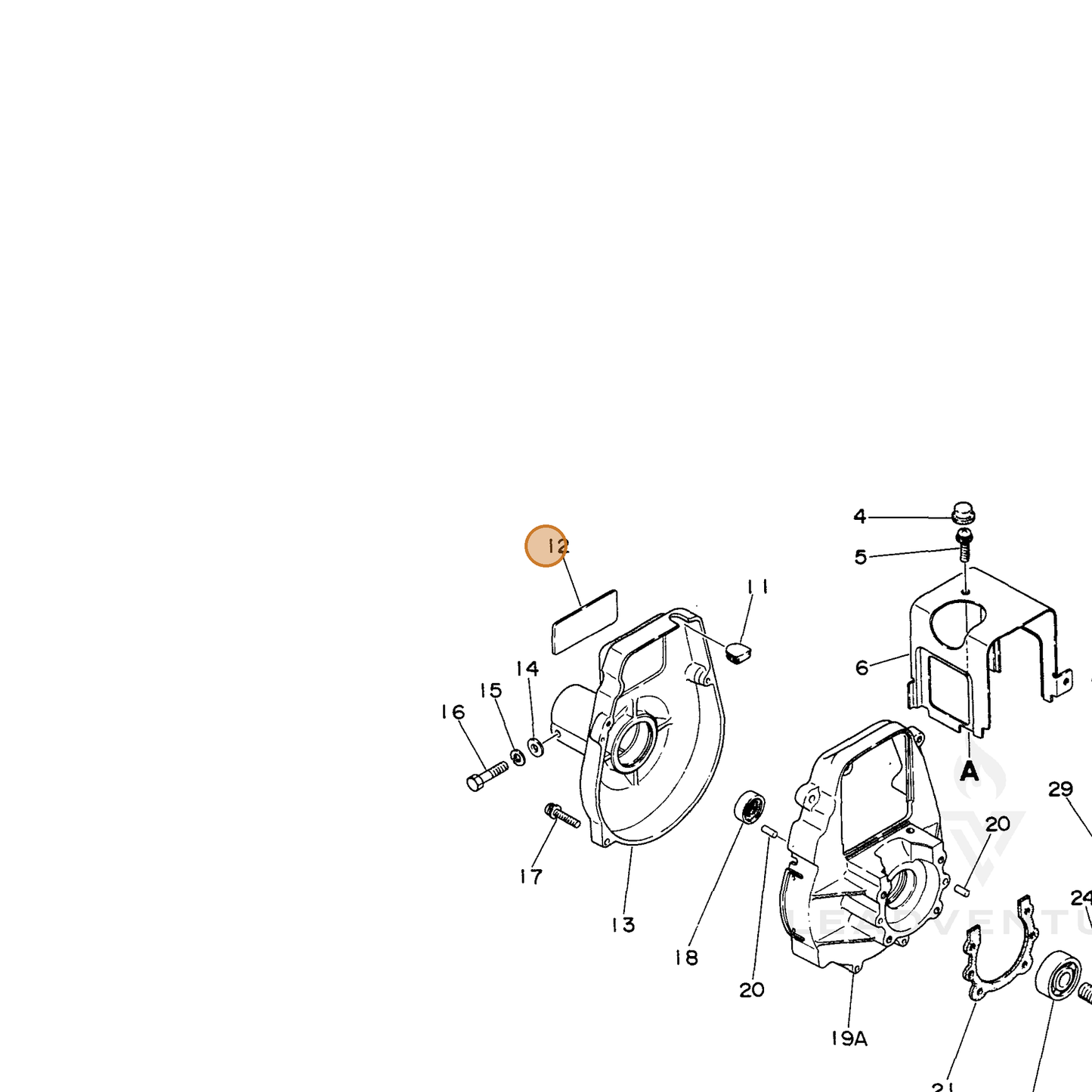 ECHO part 89011526630 — IPL diagram snippet (6x zoom, amber highlight)