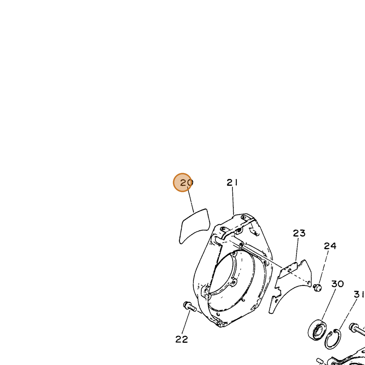 ECHO part 89011540630 — IPL diagram snippet (6x zoom, amber highlight)