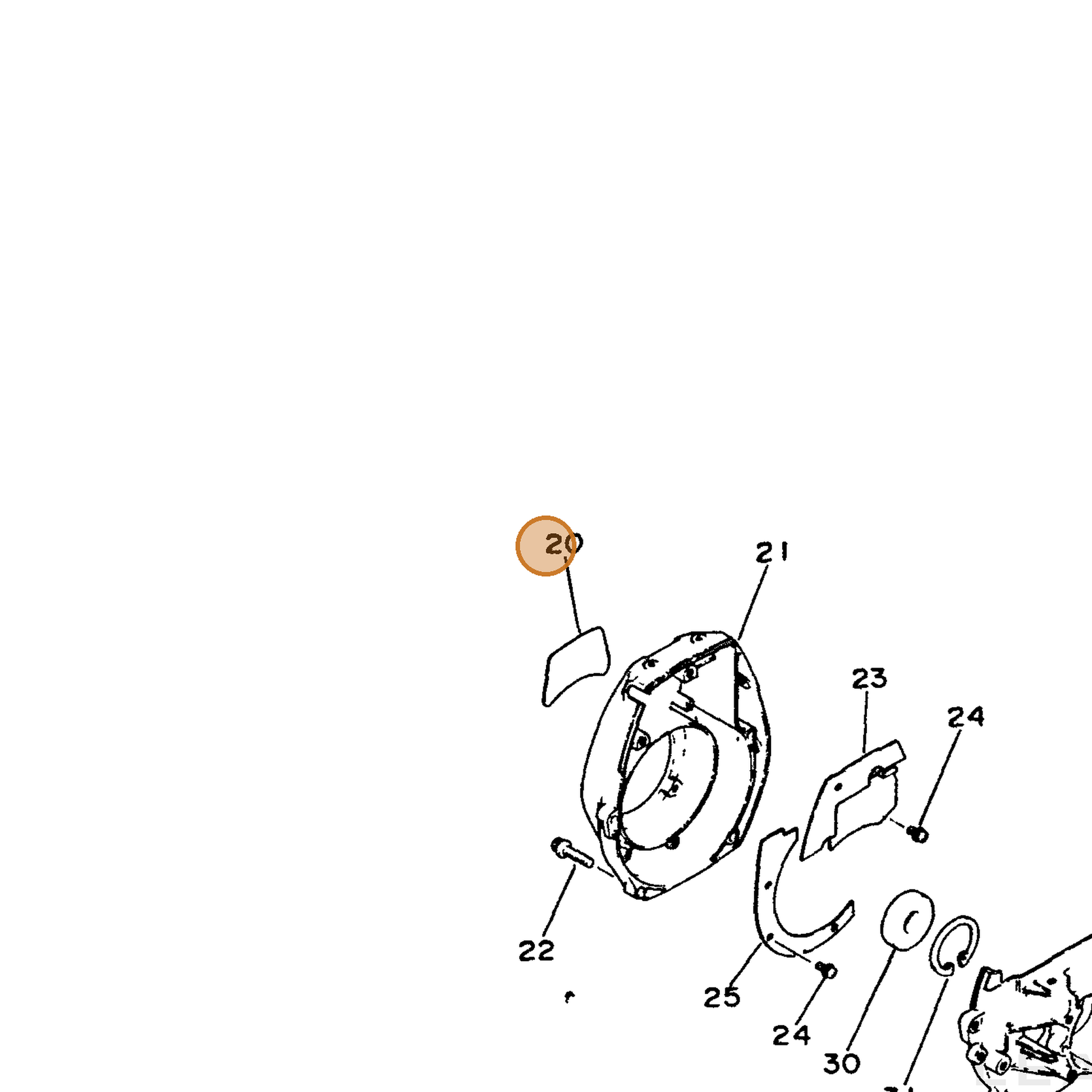 ECHO part 89011540930 — IPL diagram snippet (6x zoom, amber highlight)