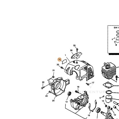 ECHO part 89011548730 — IPL diagram snippet (6x zoom, amber highlight)