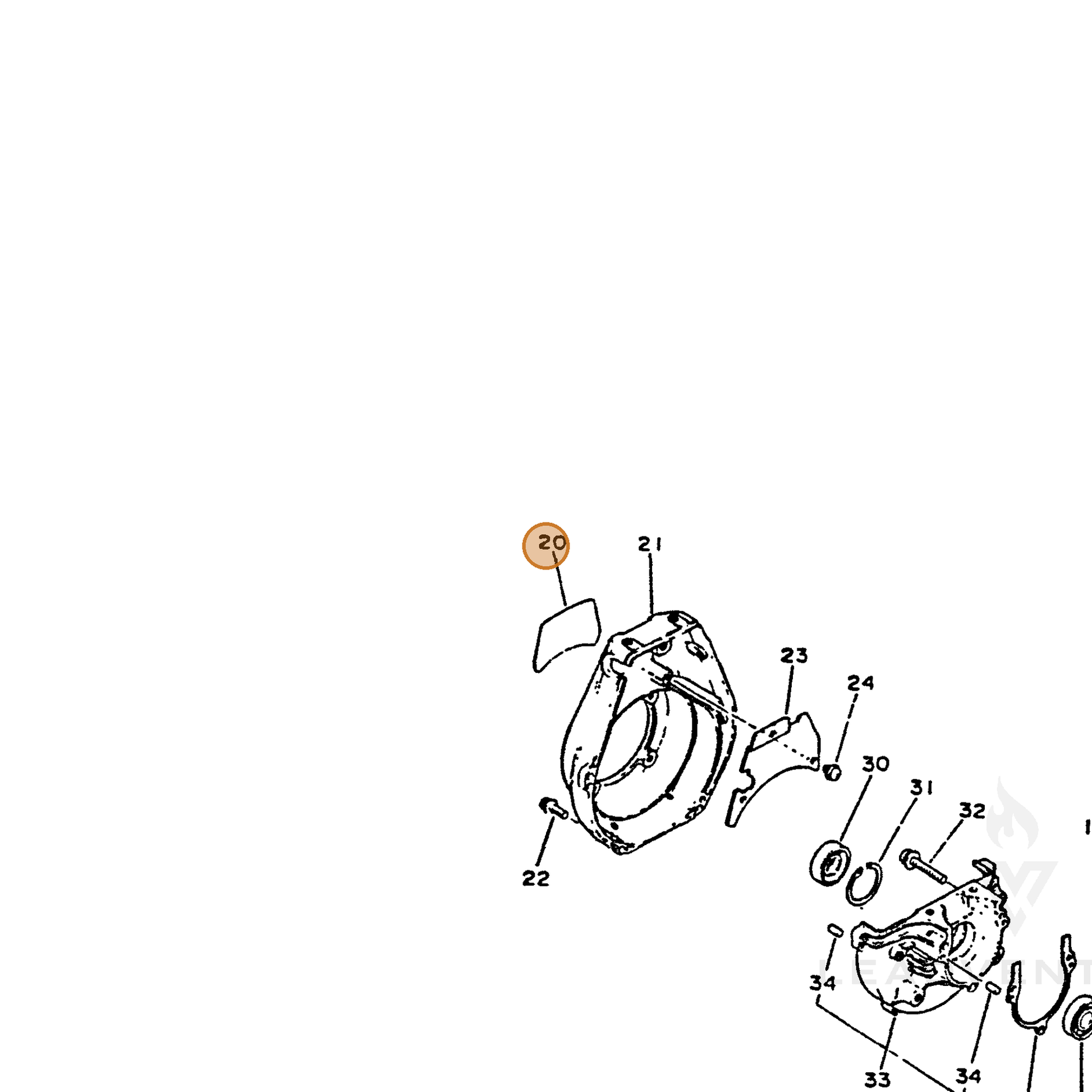 ECHO part 89011549130 — IPL diagram snippet (6x zoom, amber highlight)