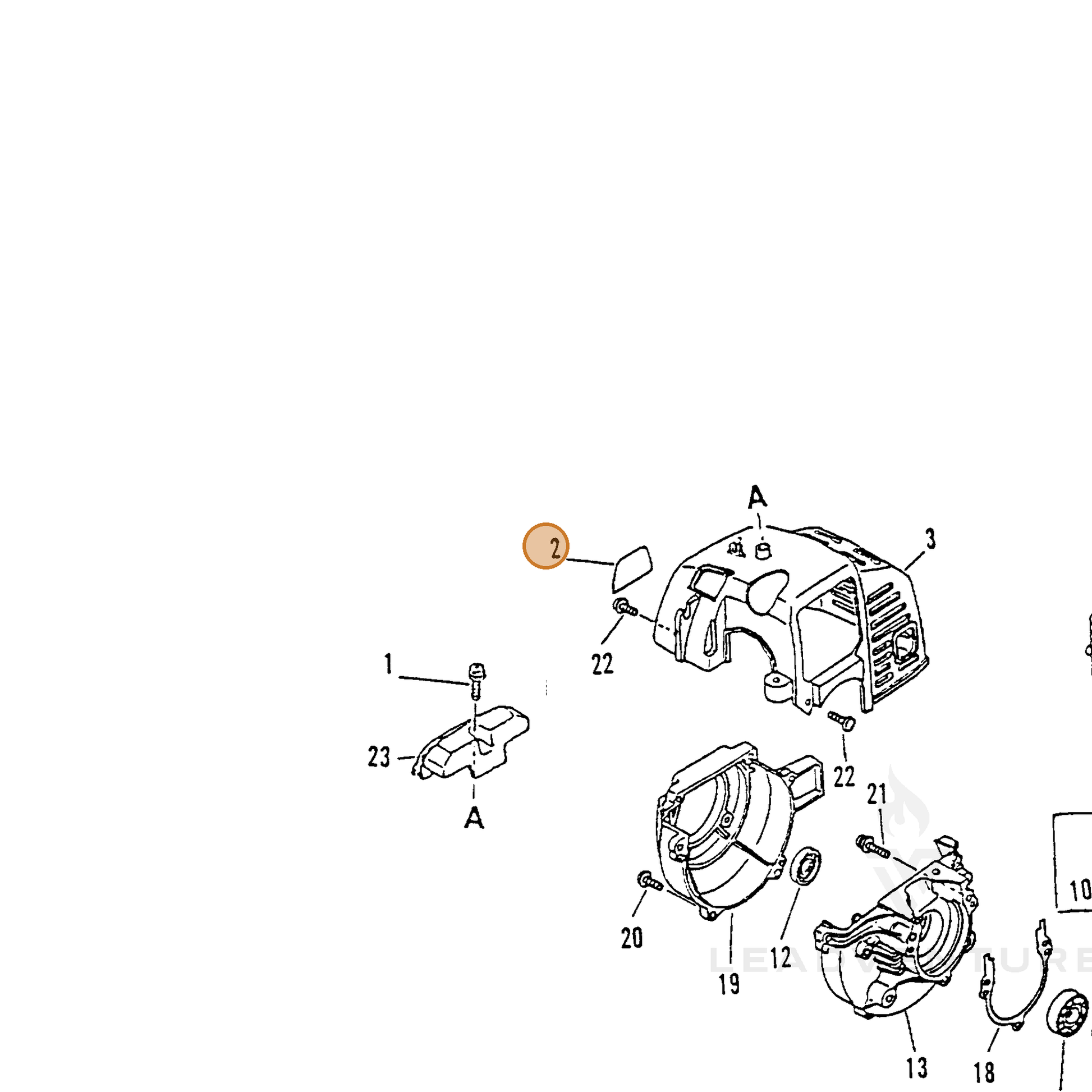 ECHO part 89011552630 — IPL diagram snippet (6x zoom, amber highlight)